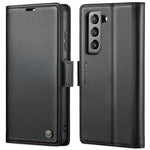 For Samsung Galaxy S21 FE 5G Leather Case CASEME 023 RFID Blocking 3 Card Slot Mobile Cover