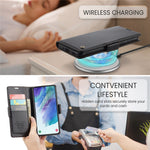 For Samsung Galaxy S21 FE 5G Leather Case CASEME 023 RFID Blocking 3 Card Slot Mobile Cover
