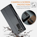 For Samsung Galaxy S21 FE 5G Leather Case CASEME 023 RFID Blocking 3 Card Slot Mobile Cover