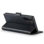 For Samsung Galaxy S21 FE 5G Leather Case CASEME 023 RFID Blocking 3 Card Slot Mobile Cover