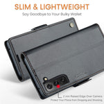 For Samsung Galaxy S21 FE 5G Leather Case CASEME 023 RFID Blocking 3 Card Slot Mobile Cover