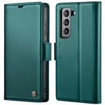 For Samsung Galaxy S21 FE 5G Leather Case CASEME 023 RFID Blocking 3 Card Slot Mobile Cover