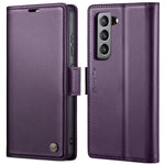 For Samsung Galaxy S21 FE 5G Leather Case CASEME 023 RFID Blocking 3 Card Slot Mobile Cover
