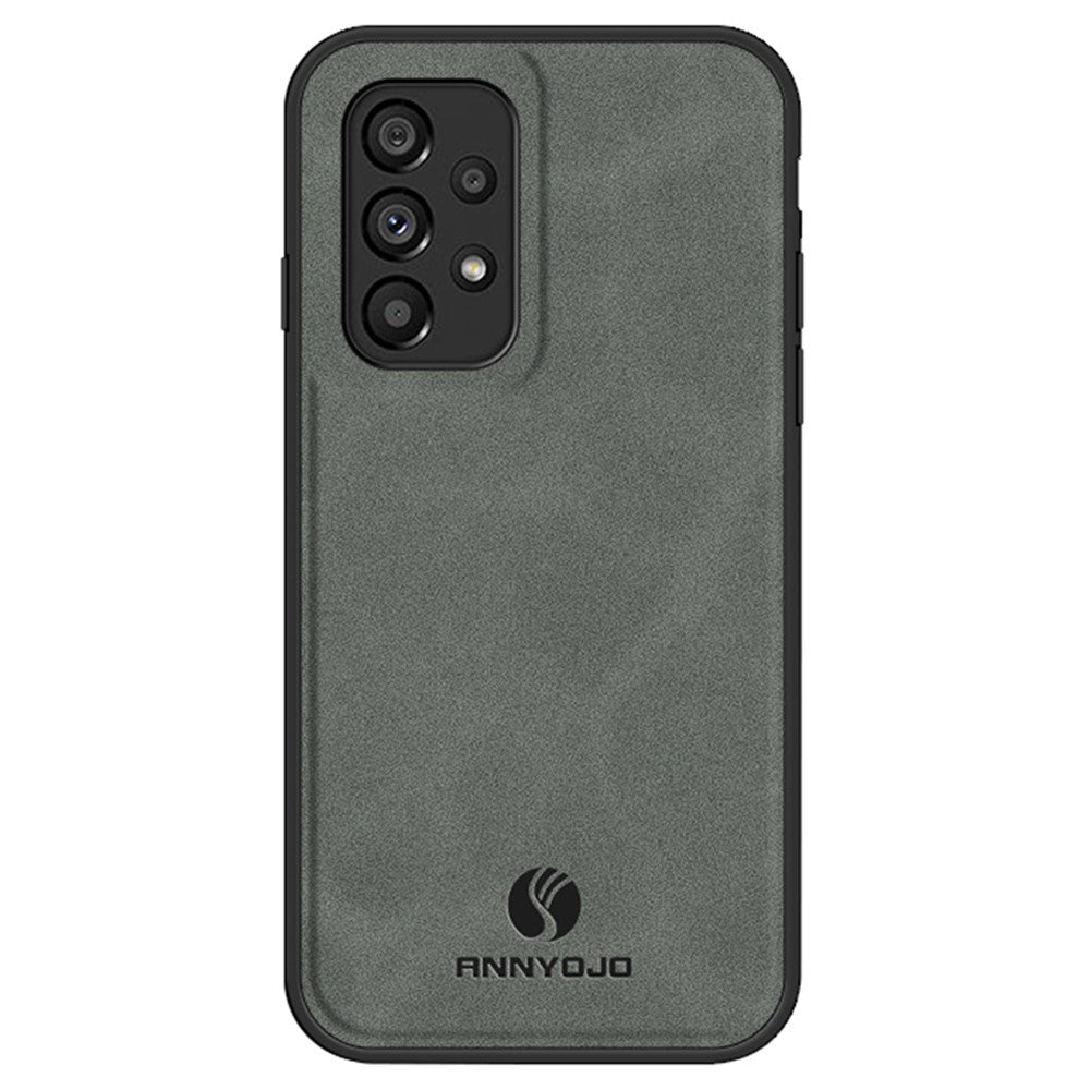 ANNYOJO For Samsung Galaxy A53 5G PU Leather Coated PC+TPU Cover Anti-scratch Phone Case