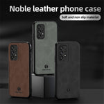 ANNYOJO For Samsung Galaxy A53 5G PU Leather Coated PC+TPU Cover Anti-scratch Phone Case