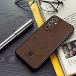 ANNYOJO Til Samsung Galaxy A34 5G telefoncover PU-læderbelagt PC+TPU etui understøtter magnetisk bilholder