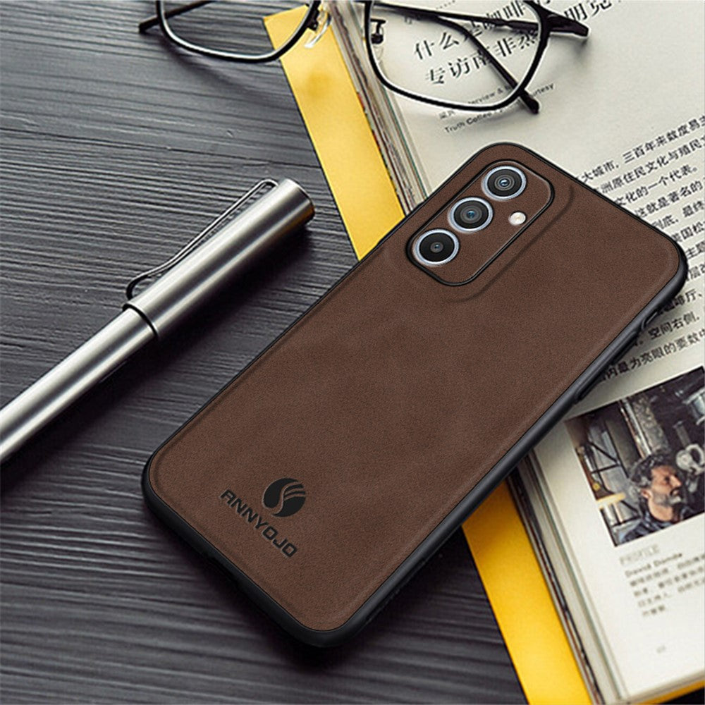 ANNYOJO Til Samsung Galaxy A34 5G telefoncover PU-læderbelagt PC+TPU etui understøtter magnetisk bilholder