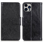 For iPhone 15 Pro Split Leather Phone Case Nappa Texture Shockproof Cover with Stand Wallet