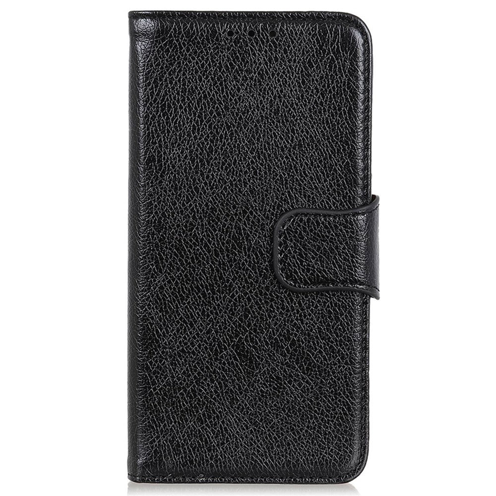 For iPhone 15 Pro Split Leather Phone Case Nappa Texture Shockproof Cover with Stand Wallet