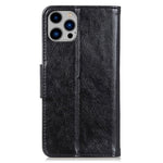 For iPhone 15 Pro Split Leather Phone Case Nappa Texture Shockproof Cover with Stand Wallet