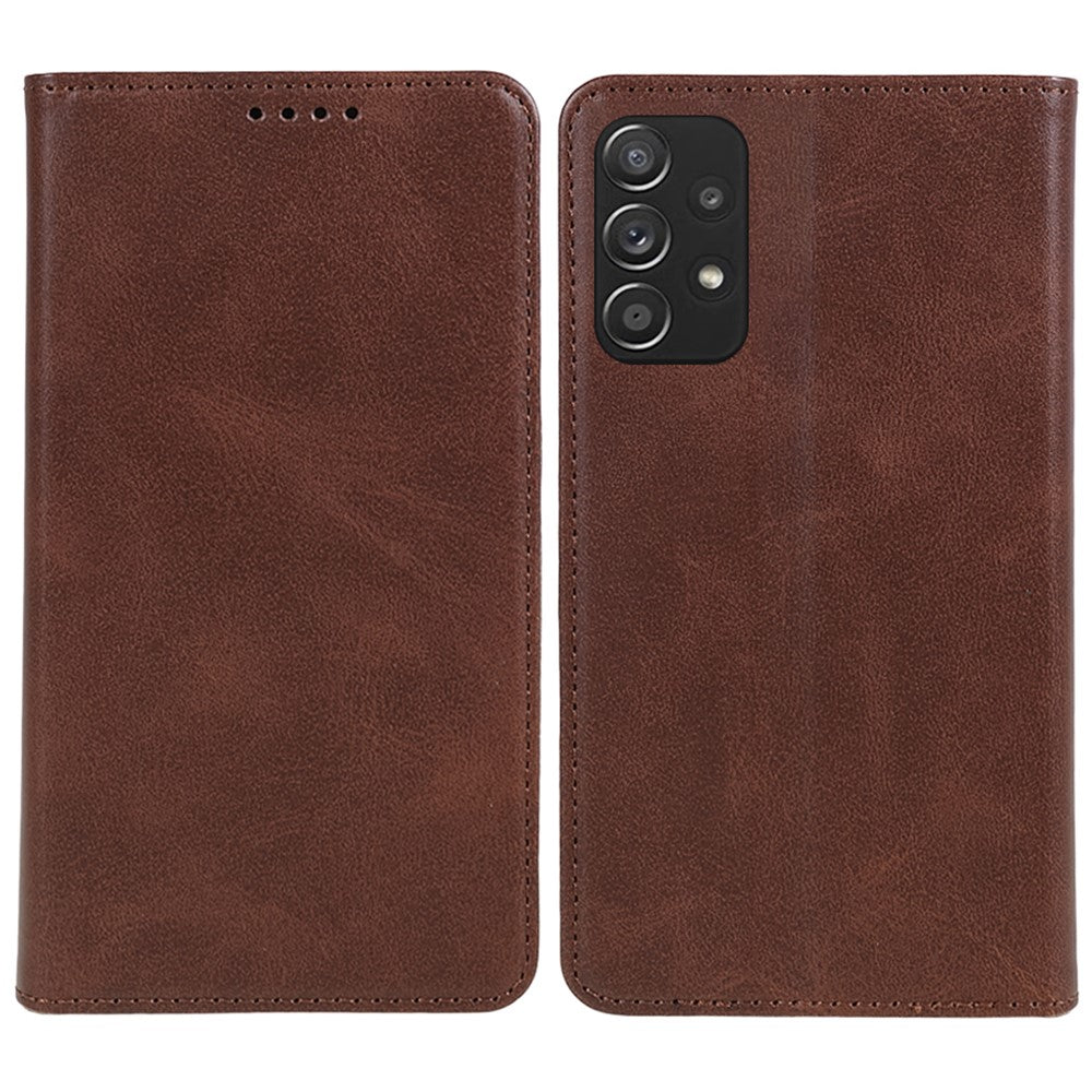 For Samsung Galaxy A32 5G / M32 5G Wallet PU Leather Phone Cover Calf Texture Stand Phone Case