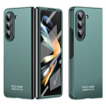 For Samsung Galaxy Z Fold5 5G Phone Case Hard PC Scratch Resistant Cover with Tempered Glass Film