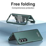 For Samsung Galaxy Z Fold5 5G Phone Case Hard PC Scratch Resistant Cover with Tempered Glass Film