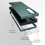 For Samsung Galaxy Z Fold5 5G Phone Case Hard PC Scratch Resistant Cover with Tempered Glass Film