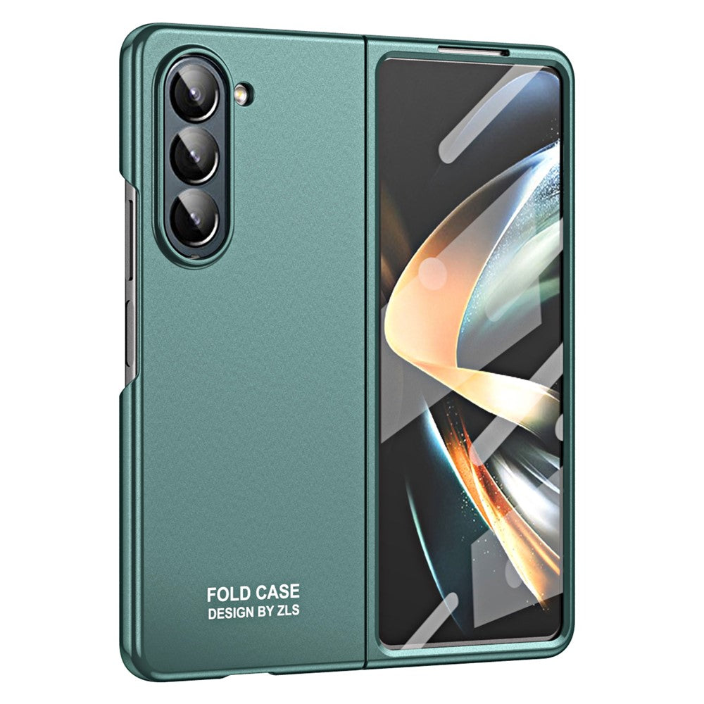 For Samsung Galaxy Z Fold5 5G Phone Case Hard PC Scratch Resistant Cover with Tempered Glass Film