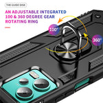 Xiaomi Redmi Note 12 4G støttende mobilcover i PC+TPU med indbygget magnetisk holder og metalplade