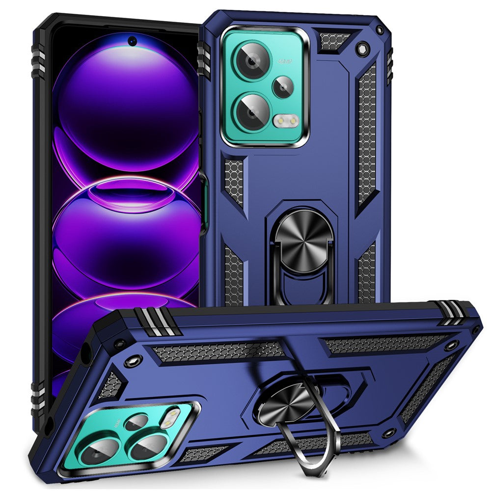 Xiaomi Redmi Note 12 4G Stödmobilskal PC+TPU-skydd med inbyggd magnetisk hållare Metallplåt