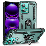 Xiaomi Redmi Note 12 4G støttende mobilcover i PC+TPU med indbygget magnetisk holder og metalplade