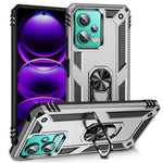 Xiaomi Redmi Note 12 4G støttende mobilcover i PC+TPU med indbygget magnetisk holder og metalplade