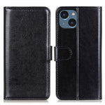 Cell Phone Case Wallet for iPhone 15 , Anti-Scratch Crazy Horse Texture PU Leather Stand Phone Cover