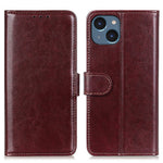 Cell Phone Case Wallet for iPhone 15 , Anti-Scratch Crazy Horse Texture PU Leather Stand Phone Cover