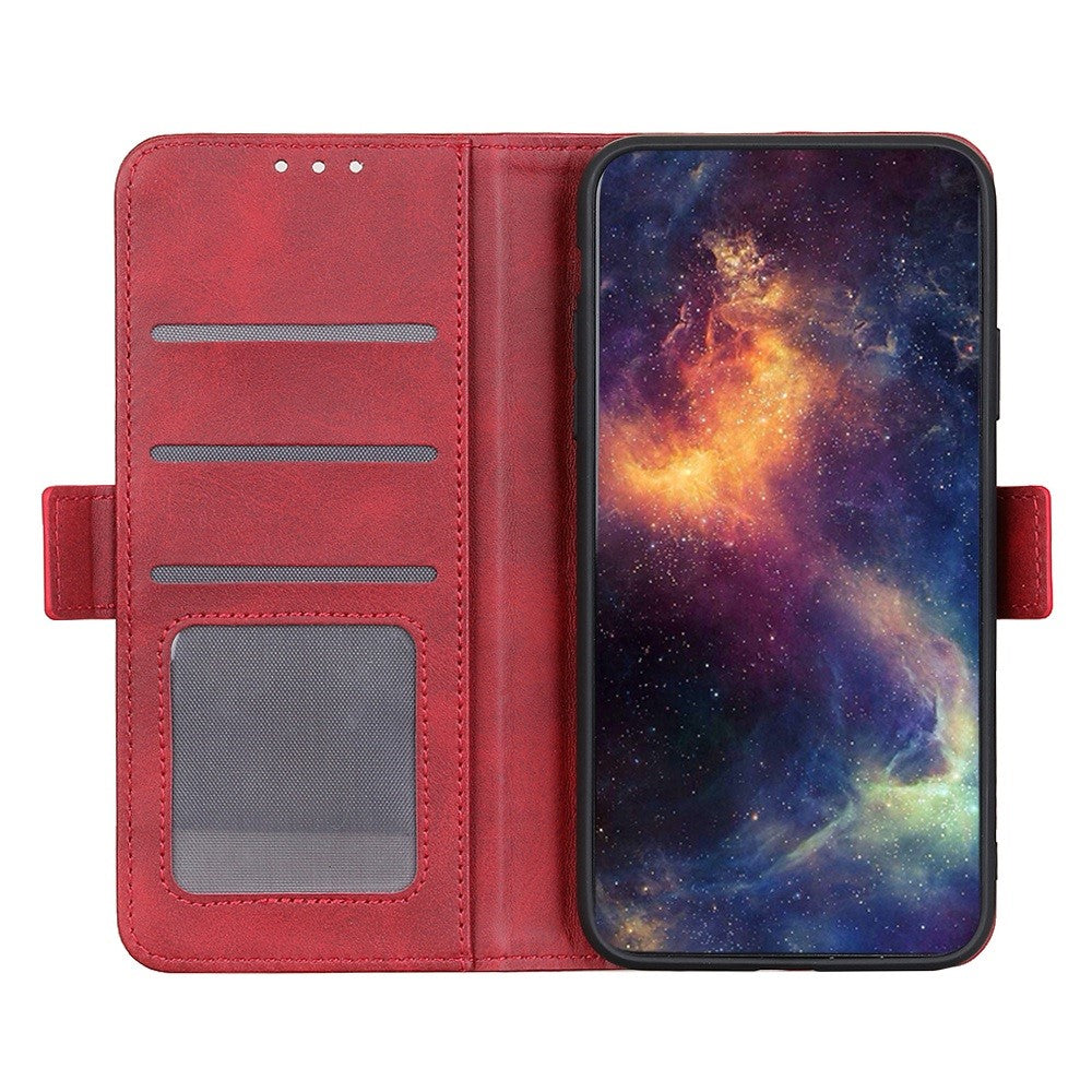 For iPhone 15 Pro Wallet Stand Phone Case Cowhide Texture Full Protection PU Leather Cover Shell