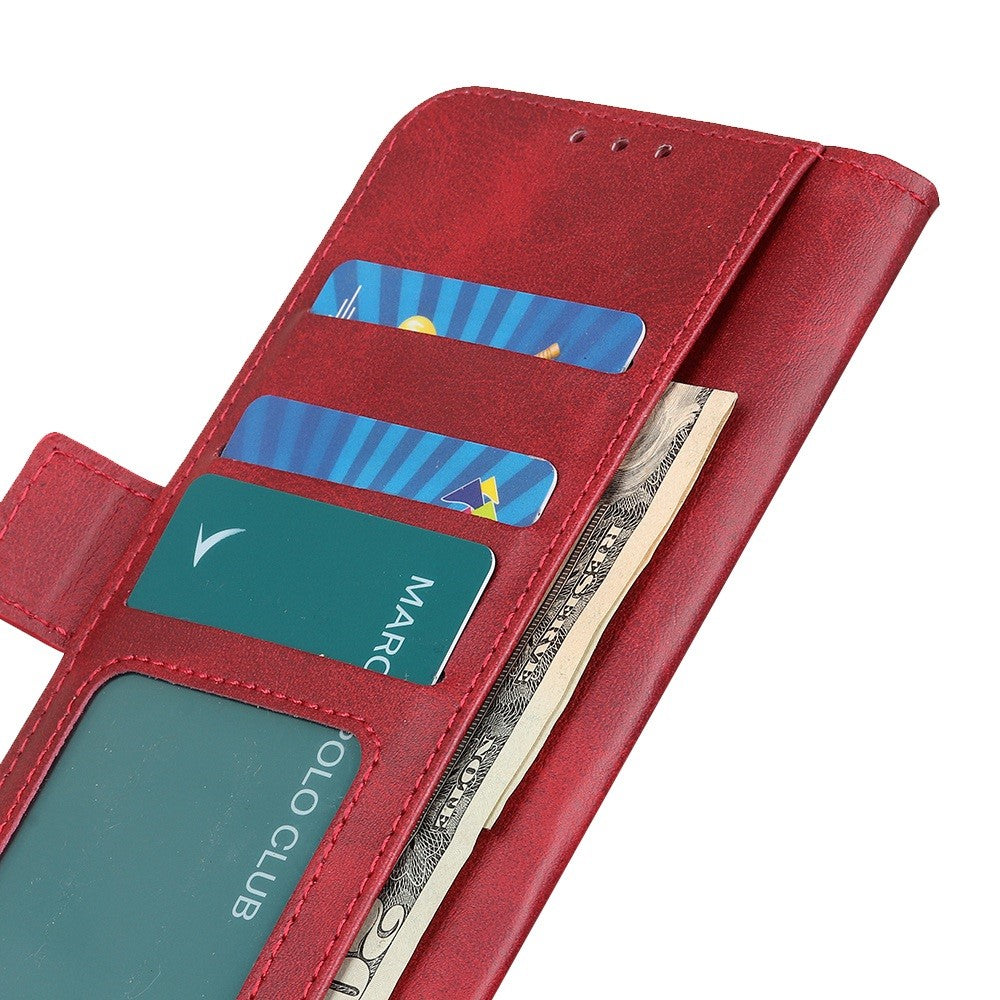 For iPhone 15 Pro Wallet Stand Phone Case Cowhide Texture Full Protection PU Leather Cover Shell