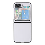 Til Samsung Galaxy Z Flip5 5G telefoncover med kulfibertekstur, PU-læder + PC beskyttelsescover