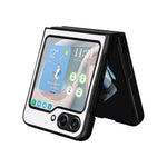 Til Samsung Galaxy Z Flip5 5G telefoncover med kulfibertekstur, PU-læder + PC beskyttelsescover