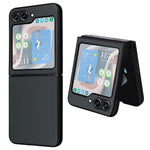 Til Samsung Galaxy Z Flip5 5G telefoncover med kulfibertekstur, PU-læder + PC beskyttelsescover