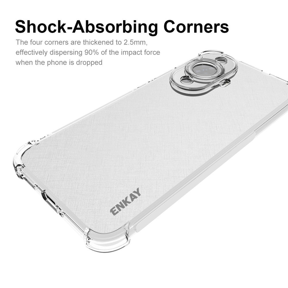 ENKAY HAT PRINCE For Huawei nova 11 / nova 12s 4G / nova 12 Lite 4G Soft TPU Case Anti-Slip Strip Edge Thickened Corners Clear Cover