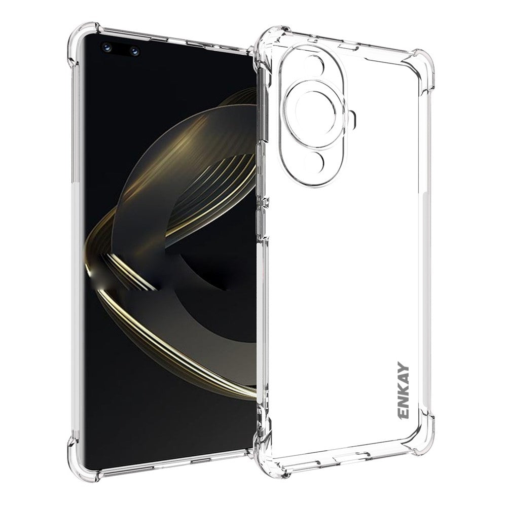 ENKAY HAT PRINCE För Huawei Nova 11 Pro / 11 Ultra Mobilmobilskal Halkfri Randig Kant Genomskinligt mobilskal