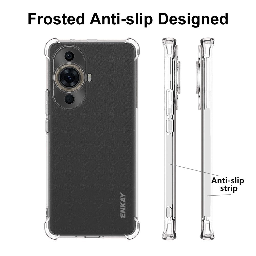 ENKAY HAT PRINCE För Huawei Nova 11 Pro / 11 Ultra Mobilmobilskal Halkfri Randig Kant Genomskinligt mobilskal