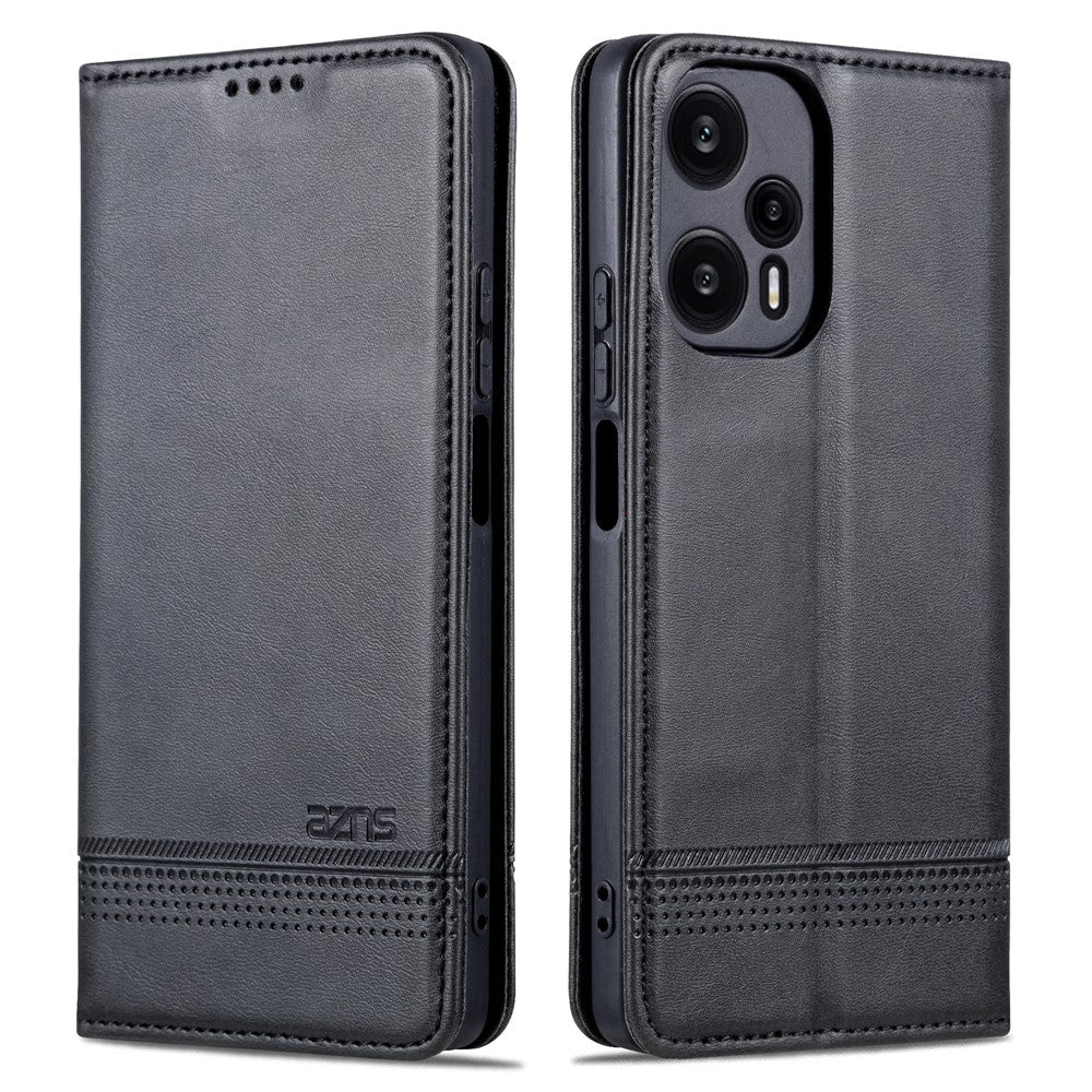 AZNS For Xiaomi Redmi Note 12 Turbo / Poco F5 5G Wallet Phone Case PU Leather Anti-drop Stand Cover
