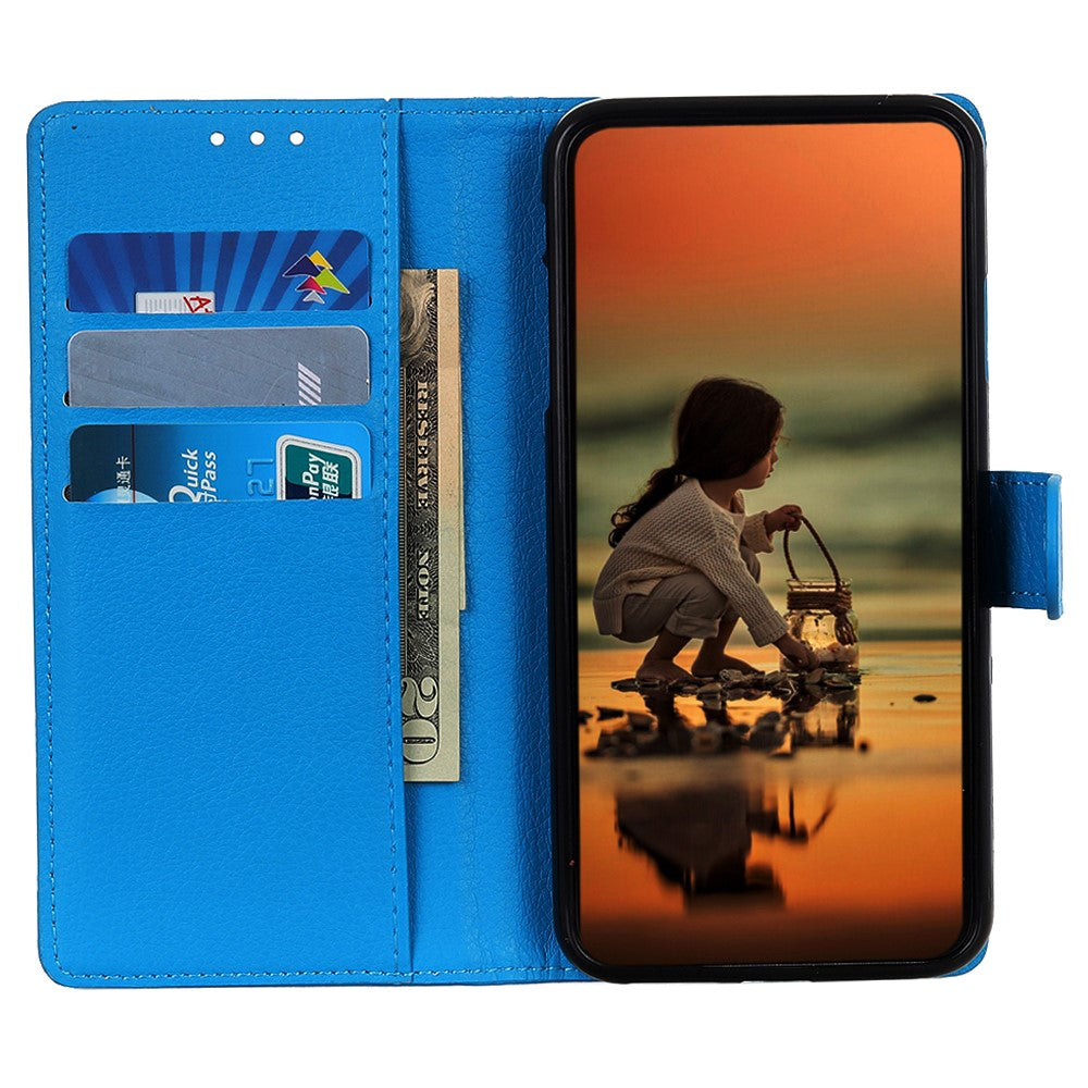 For iPhone 15 Anti-Scratch Litchi Texture Phone Case Wallet Stand PU Leather Protective Shell