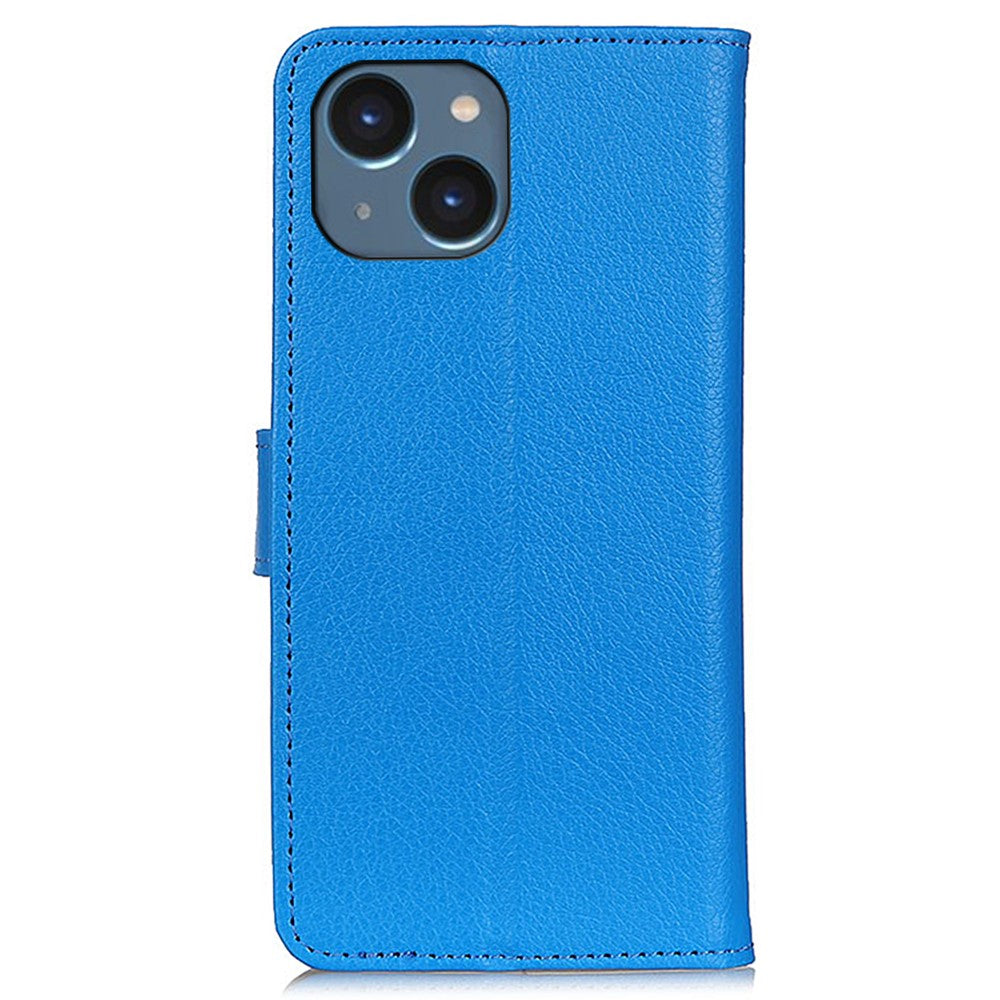For iPhone 15 Anti-Scratch Litchi Texture Phone Case Wallet Stand PU Leather Protective Shell