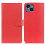 For iPhone 15 Anti-Scratch Litchi Texture Phone Case Wallet Stand PU Leather Protective Shell