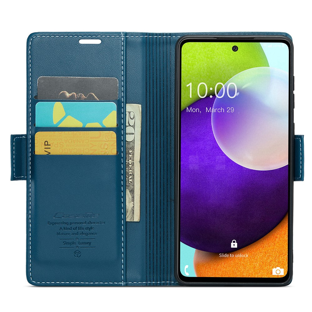 For Samsung Galaxy A52 4G / A52s 5G / A52 5G Leather Case CASEME 023 RFID Blocking 3 Card Slot Mobile Cover