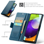For Samsung Galaxy A52 4G / A52s 5G / A52 5G Leather Case CASEME 023 RFID Blocking 3 Card Slot Mobile Cover