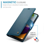 For Samsung Galaxy A52 4G / A52s 5G / A52 5G Leather Case CASEME 023 RFID Blocking 3 Card Slot Mobile Cover