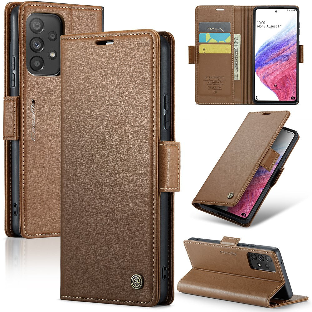 For Samsung Galaxy A53 5G Leather Case CASEME 023 RFID Blocking 3 Card Slot Mobile Cover