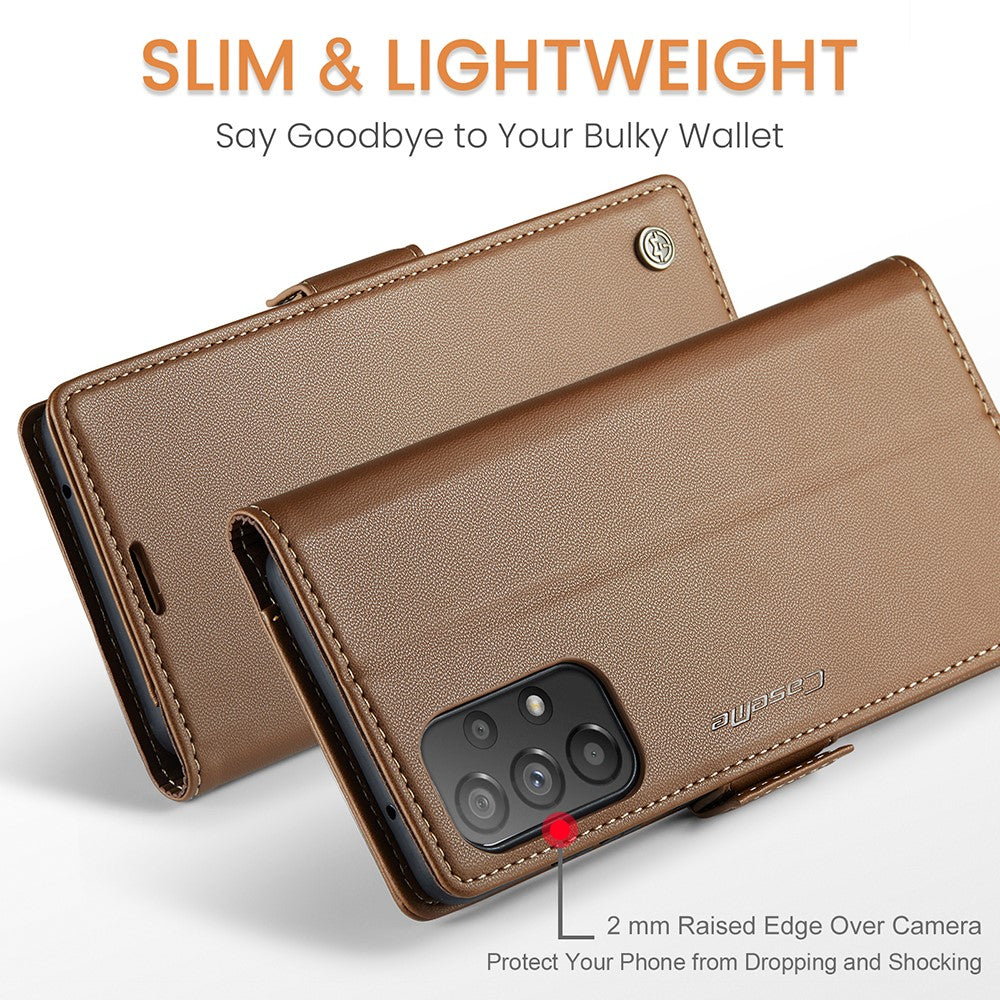 For Samsung Galaxy A53 5G Leather Case CASEME 023 RFID Blocking 3 Card Slot Mobile Cover