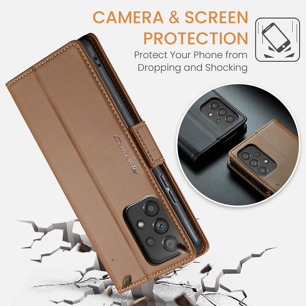 For Samsung Galaxy A53 5G Leather Case CASEME 023 RFID Blocking 3 Card Slot Mobile Cover