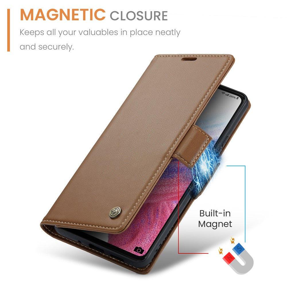 For Samsung Galaxy A53 5G Leather Case CASEME 023 RFID Blocking 3 Card Slot Mobile Cover