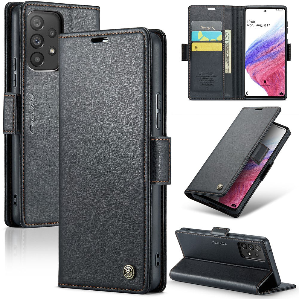 For Samsung Galaxy A53 5G Leather Case CASEME 023 RFID Blocking 3 Card Slot Mobile Cover