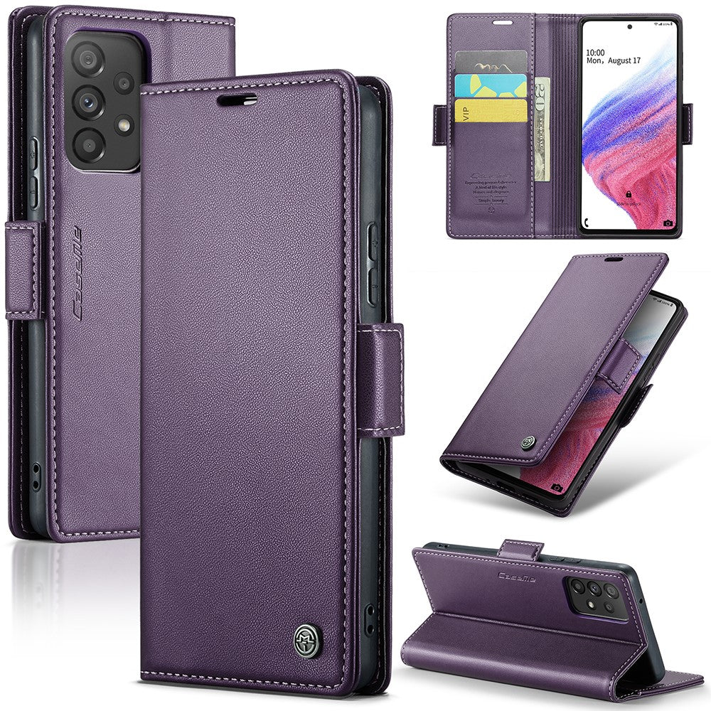 For Samsung Galaxy A53 5G Leather Case CASEME 023 RFID Blocking 3 Card Slot Mobile Cover
