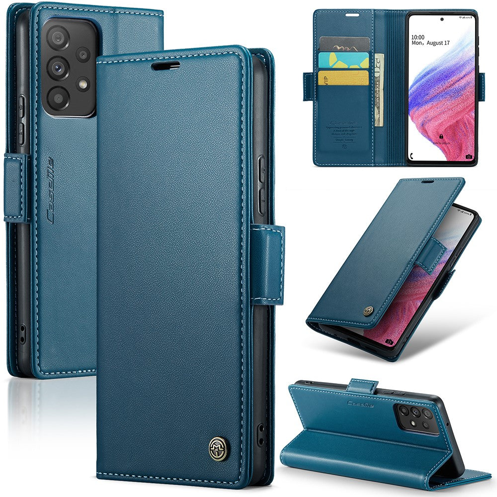 For Samsung Galaxy A53 5G Leather Case CASEME 023 RFID Blocking 3 Card Slot Mobile Cover