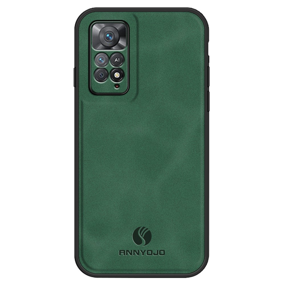 ANNYOJO For Xiaomi Redmi Note 11 Pro 4G (Mediatek) / Note 11 Pro 5G (Qualcomm) PU Leather+PC+TPU Phone Protector Case with Car Mount Metal Sheet