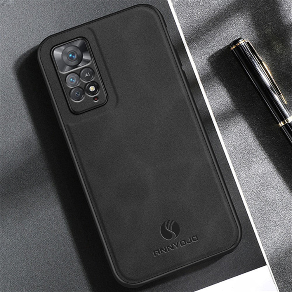 ANNYOJO For Xiaomi Redmi Note 11 Pro 4G (Mediatek) / Note 11 Pro 5G (Qualcomm) PU Leather+PC+TPU Phone Protector Case with Car Mount Metal Sheet