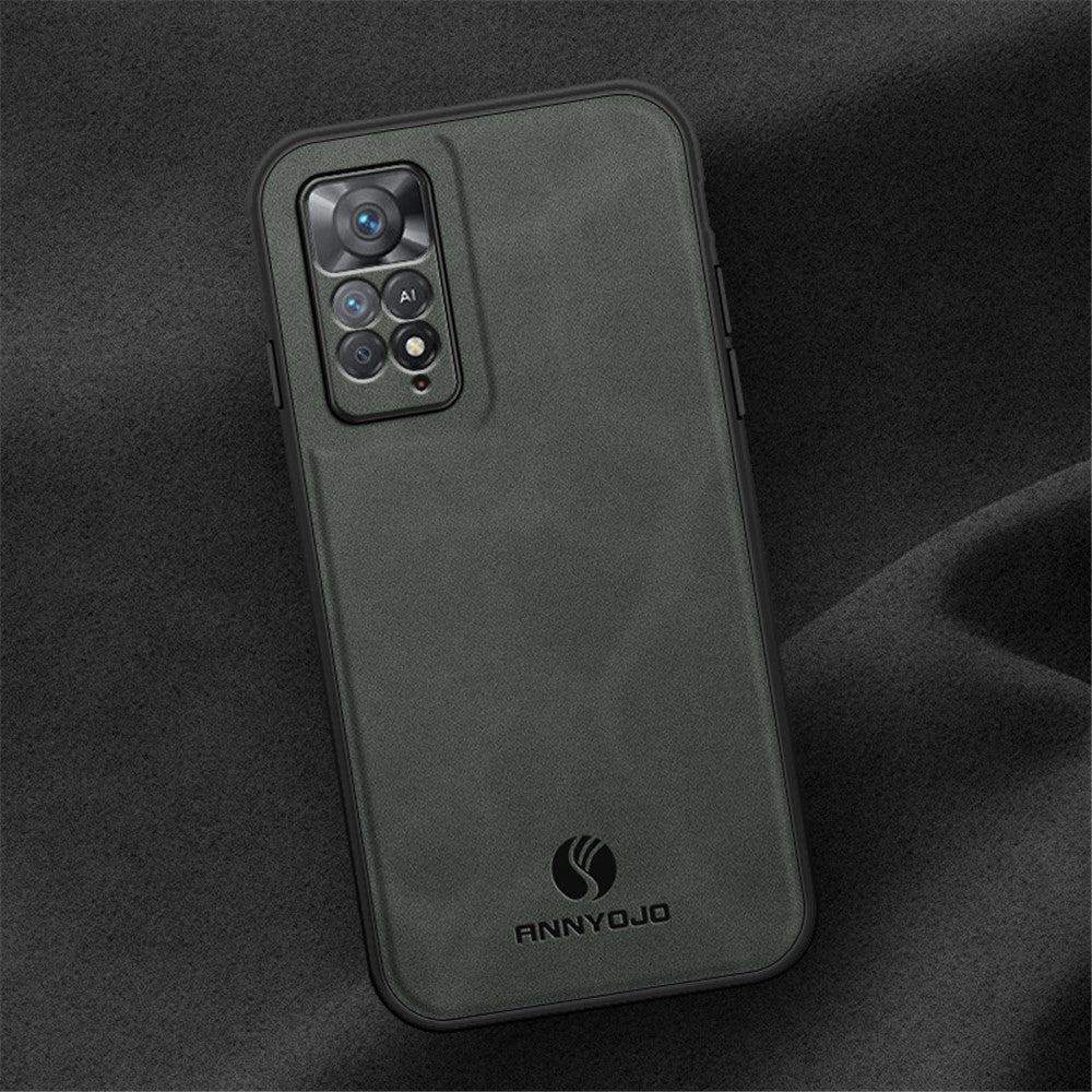 ANNYOJO For Xiaomi Redmi Note 11 Pro 4G (Mediatek) / Note 11 Pro 5G (Qualcomm) PU Leather+PC+TPU Phone Protector Case with Car Mount Metal Sheet